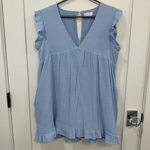 Pink Lily Light Blue Romper